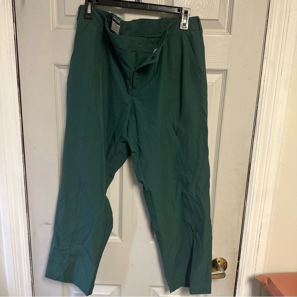 Teal Green Women's Stretch Pants Kirkland Signature travel pants size 12
